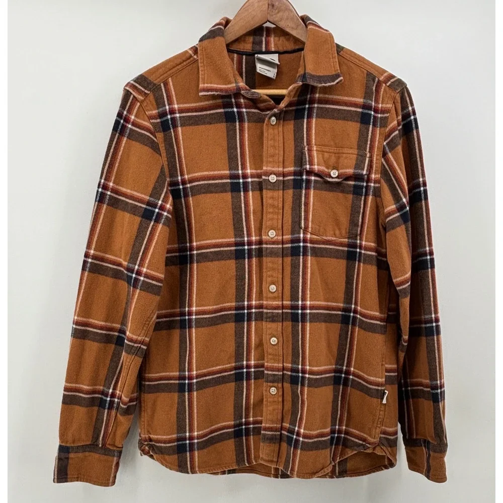 The North Face Arroyo Flannel Shirt Mens Small Brown Plaid 100% Cotton